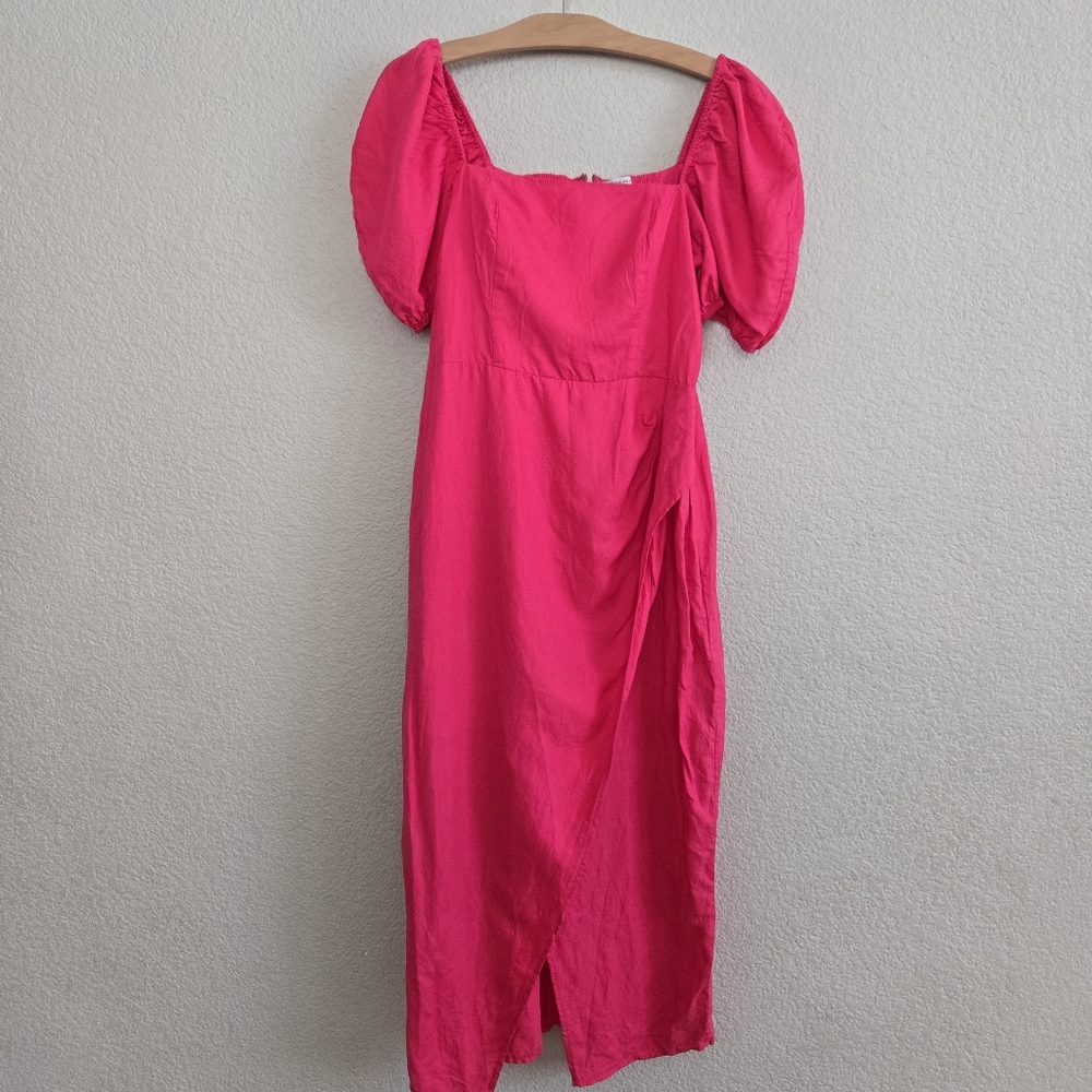 & Other Stories | Fitted Asymmetric Puff Sleeve Dress - Picture 3 of 8